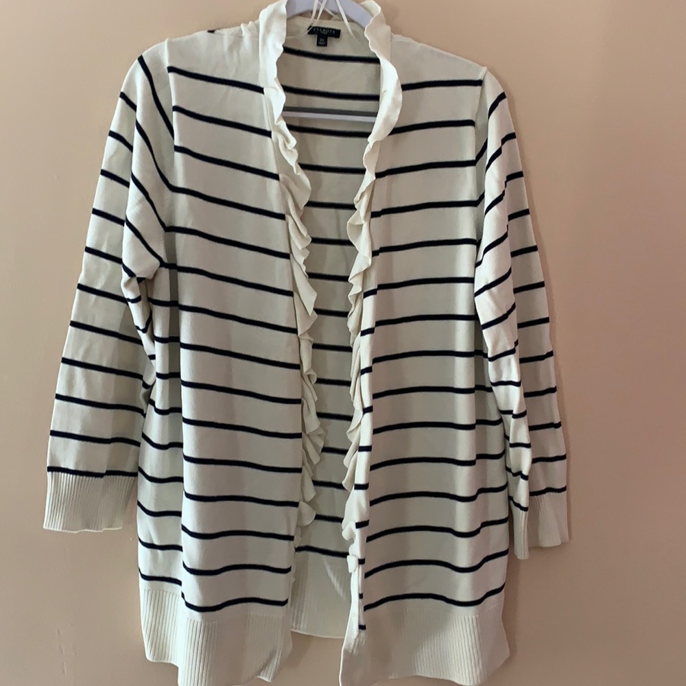 Talbots ruffled cardigan